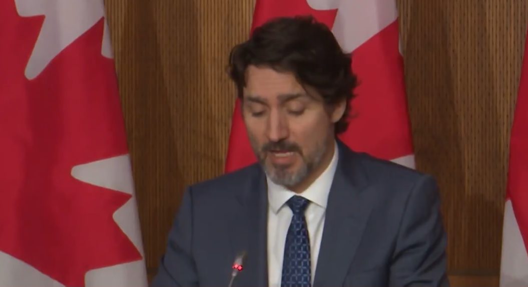 Face à la Covid-19 au Canada , Justin Trudeau entre pleurs et assurances