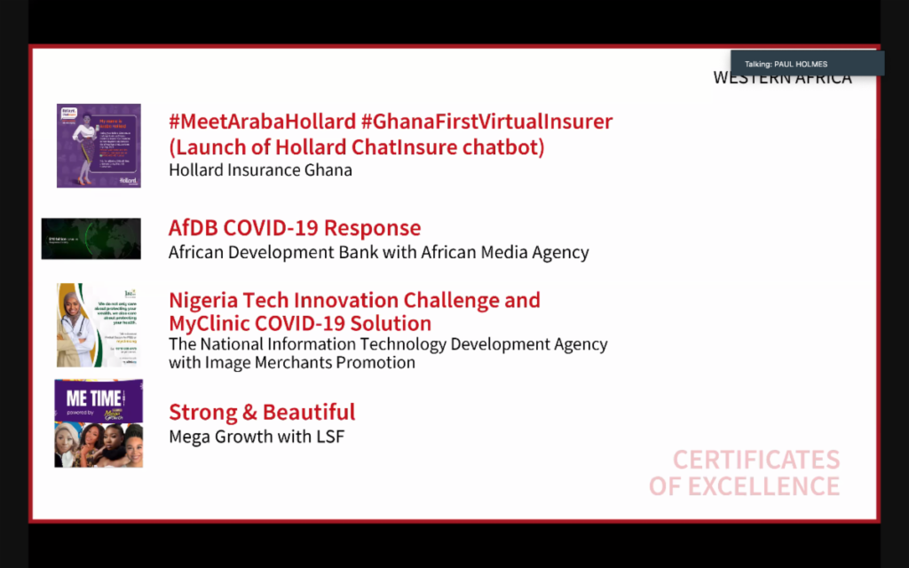 African Media Agency (AMA) reçoit un Certificat d’Excellence lors des African SABRE Awards 2021