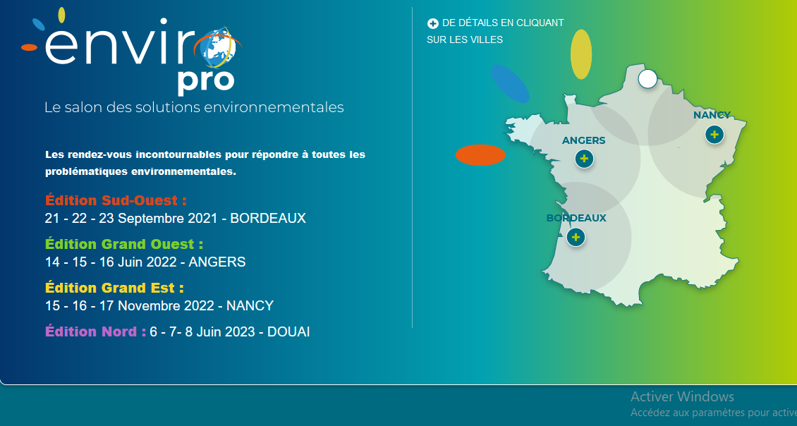 France : Le Salon des solutions environnementales ENVIROpro annoncé à Bordeaux