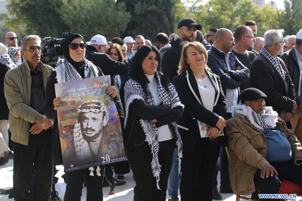 Les Palestiniens de Cisjordanie commémorent le 20e anniversaire de la mort d’Arafat